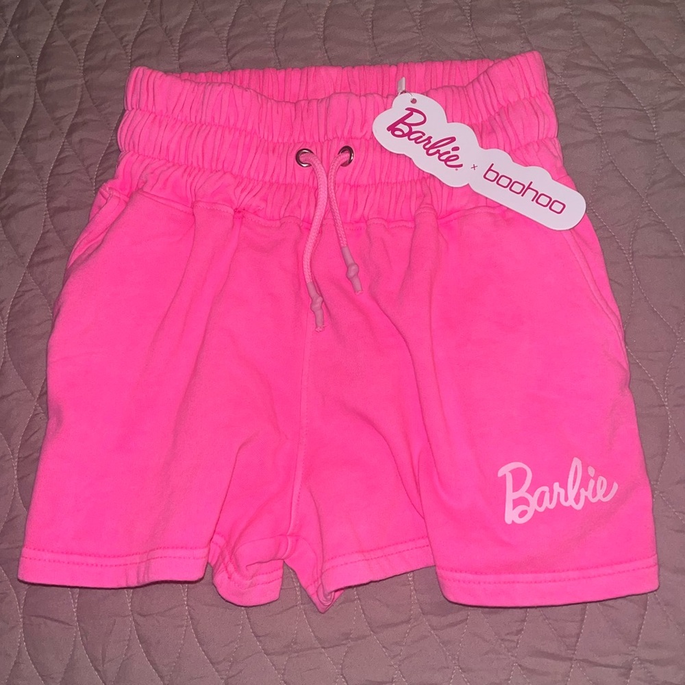 Pink barbie jogget shorts